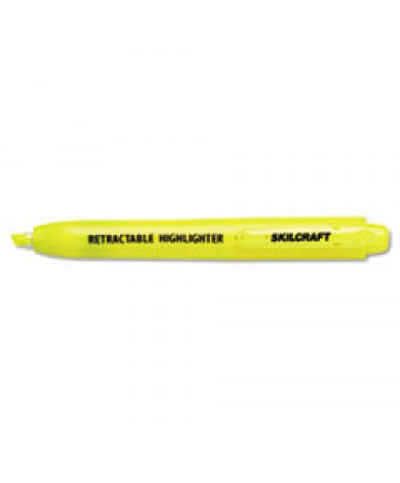 7520015548210 SKILCRAFT RETRACTABLE HIGHLIGHTER, CHISEL TIP, YELLOW, DOZEN