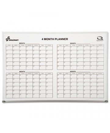 7110015550295 SKILCRAFT QUARTET 4-MONTH CUBICLE CALENDAR BOARD, 24 X 36