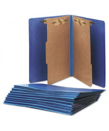 7530015567914 SKILCRAFT PRESSBOARD TOP TAB CLASSIFICATION FOLDER, 2 DIVIDERS, LETTER SIZE, DARK BLUE, 10/BOX