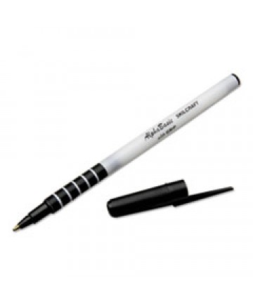 7520015573155 SKILCRAFT ALPHABASIC STICK BALLPOINT PEN, 1MM, BLACK INK, WHITE BARREL, DOZEN