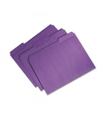 7530015664135 SKILCRAFT RECYCLED FILE FOLDERS, 1/3-CUT 1-PLY TABS, LETTER SIZE, PURPLE, 100/BOX