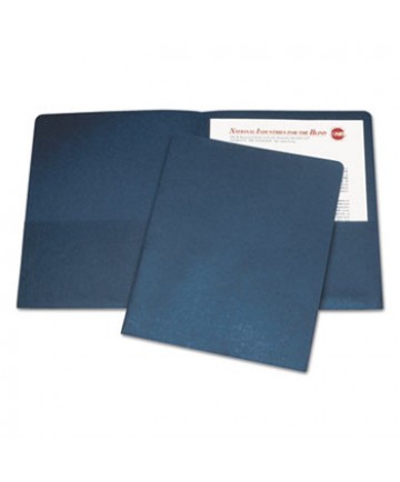 7510005842489 SKILCRAFT DOUBLE POCKET PORTFOLIO, LETTER SIZE, DARK BLUE, 25/BOX