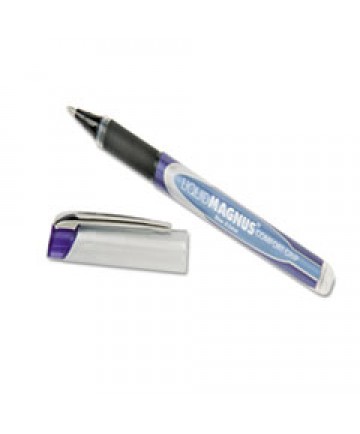 7520015877795 SKILCRAFT LIQUID MAGNUS STICK ROLLER BALL PEN, 0.5MM, BLUE INK, 4/PACK