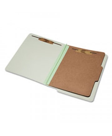7530015907106 SKILCRAFT END TAB CLASSIFICATION FOLDERS, 1 DIVIDER, LETTER SIZE, LIGHT GREEN, 10/BOX