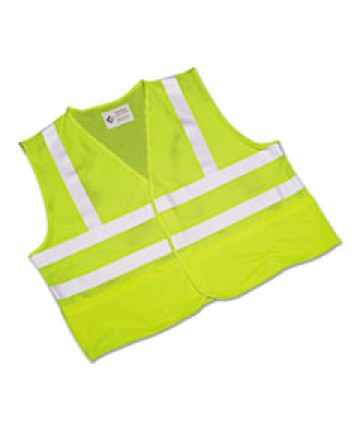 8415015984870, SKILCRAFT, SAFETY VEST--CLASS 2 ANSI 107 2010 COMPLIANT, LIME/SILVER, X-LARGE