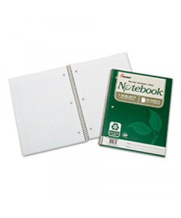 7530016002025 SKILCRAFT RECYCLED NOTEBOOK, 1 SUBJECT, MEDIUM/COLLEGE RULE, GREEN COVER, 11 X 8.5, 100 SHEETS, 3/PACK