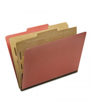 7530016006976 SKILCRAFT POCKET-STYLE CLASSIFICATION FOLDER, 2 DIVIDERS, LEGAL SIZE, EARTH RED, 10/BOX