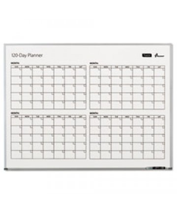 7110016222133 SKILCRAFT QUARTET 4-MONTH DRY ERASE CALENDAR, 48 X 36, SILVER