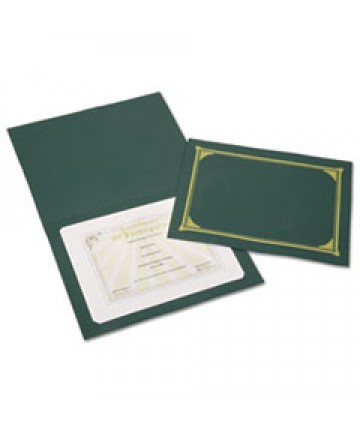 7510016272961 SKILCRAFT GOLD FOIL DOCUMENT COVER, 12 1/2 X 9 3/4, GREEN, 6/PACK