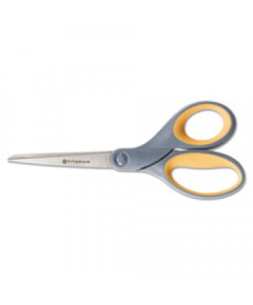 5110016296580 SKILCRAFT WESTCOTT TITANIUM BONDED SCISSORS, 7" LONG, 3.25" CUT LENGTH, GRAY/YELLOW STRAIGHT HANDLE