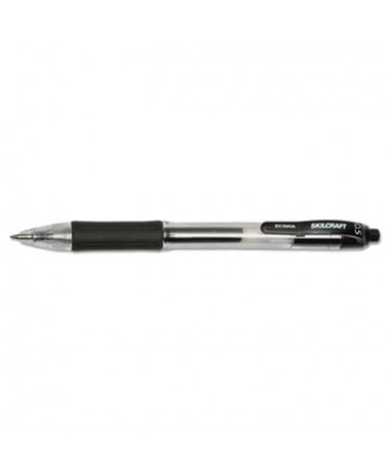 7520016471706 SKILCRAFT RETRACTABLE GEL PEN, 0.5MM, BLACK INK, CLEAR/BLACK BARREL, DOZEN