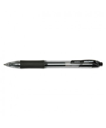 7520016473133 SKILCRAFT RETRACTABLE GEL PEN, 0.7MM, BLACK INK, CLEAR/BLACK BARREL, DOZEN