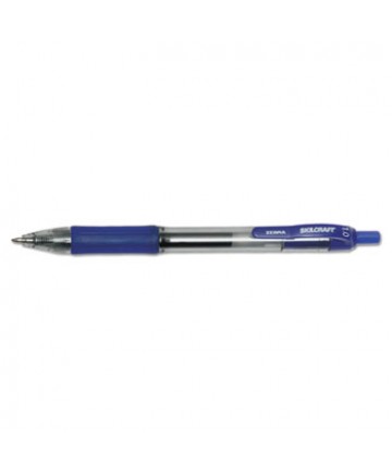 7520016473138 SKILCRAFT RETRACTABLE GEL PEN, BOLD 1MM, BLUE INK, CLEAR/BLUE BARREL, DOZEN