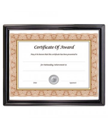 EZ MOUNT DOCUMENT FRAME WITH TRIM ACCENT AND PLASTIC FACE, PLASTIC, 8.5 X 11 INSERT, BLACK