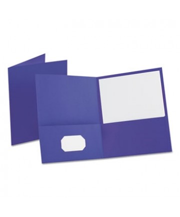 Leatherette Two Pocket Portfolio, 8 1/2" x 11", Purple, 10/PK