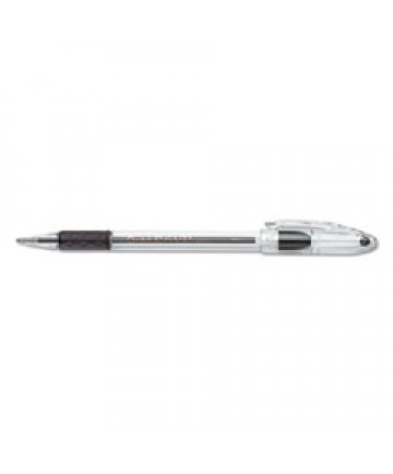 R.S.V.P. STICK BALLPOINT PEN, MEDIUM 1MM, BLACK INK, TRANSLUCENT BARREL, DOZEN