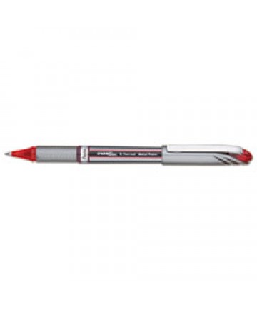 ENERGEL NV STICK GEL PEN, 0.7 MM METAL TIP, RED INK/BARREL, DOZEN