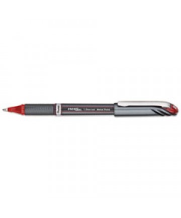 ENERGEL NV STICK GEL PEN, 1 MM METAL TIP, RED INK/BARREL, DOZEN