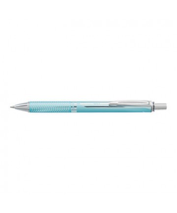 ENERGEL ALLOY RT RETRACTABLE GEL PEN, MEDIUM 0.7MM, BLACK INK, AQUAMARINE BARREL