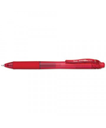 ENERGEL-X RETRACTABLE GEL PEN, 0.5 MM NEEDLE TIP, RED INK/BARREL, DOZEN