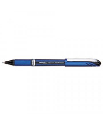 ENERGEL NV STICK GEL PEN, 0.5 MM NEEDLE TIP, BLACK INK, GRAY BARREL, DOZEN