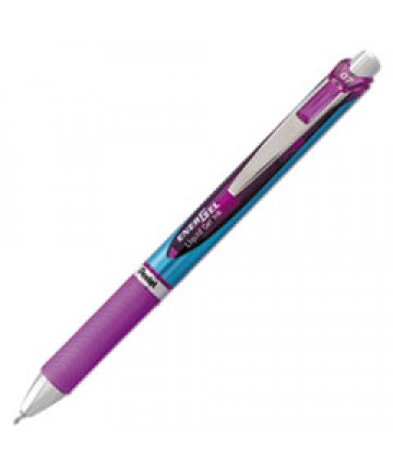 ENERGEL RTX RETRACTABLE GEL PEN, MEDIUM 0.7 MM, VIOLET INK, VIOLET/GRAY BARREL