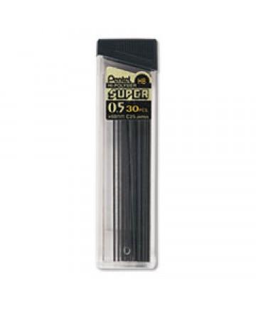SUPER HI-POLYMER LEAD REFILLS, 0.5 MM, HB, BLACK, 30/TUBE