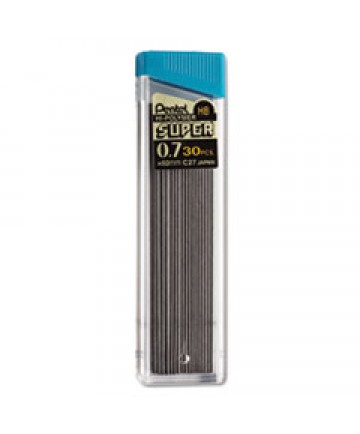 SUPER HI-POLYMER LEAD REFILLS, 0.7 MM, HB, BLACK, 30/TUBE