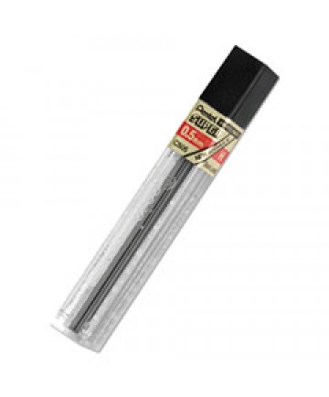 SUPER HI-POLYMER LEAD REFILLS, 0.5 MM, H, BLACK, 12/TUBE