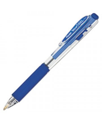 WOW! RETRACTABLE GEL PEN, MEDIUM 0.7 MM, BLUE INK, CLEAR/BLUE BARREL, DOZEN