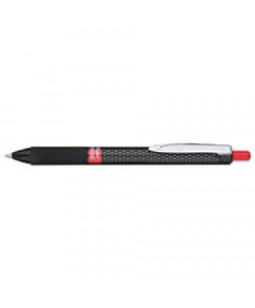 OH! GEL RETRACTABLE GEL PEN, MEDIUM 0.7MM, RED INK, BLACK BARREL, DOZEN