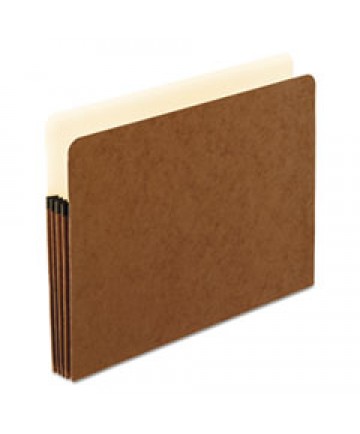 STANDARD EXPANDING FILE POCKETS, 3.5" EXPANSION, LETTER SIZE, RED FIBER, 25/BOX