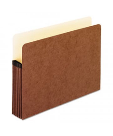 STANDARD EXPANDING FILE POCKETS, 5.25" EXPANSION, LETTER SIZE, RED FIBER, 10/BOX