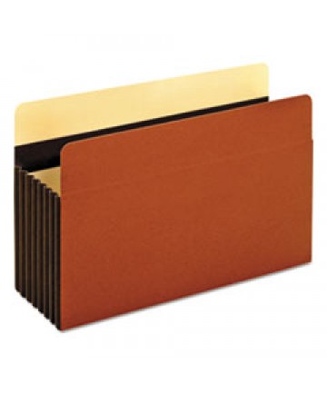 HEAVY-DUTY FILE POCKETS, 7" EXPANSION, LEGAL SIZE, REDROPE, 5/BOX