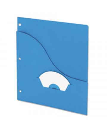SLASH POCKET PROJECT FOLDERS, 3-HOLE PUNCHED, STRAIGHT TAB, LETTER SIZE, BLUE, 25/PACK