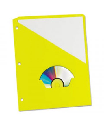 SLASH POCKET PROJECT FOLDERS, 3-HOLE PUNCHED, STRAIGHT TAB, LETTER SIZE, YELLOW, 25/PACK