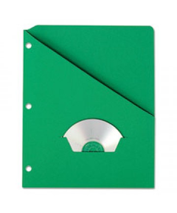 SLASH POCKET PROJECT FOLDERS, 3-HOLE PUNCHED, STRAIGHT TAB, LETTER SIZE, GREEN, 25/PACK