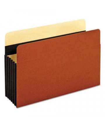 HEAVY-DUTY FILE POCKETS, 5.25" EXPANSION, LEGAL SIZE, REDROPE, 10/BOX