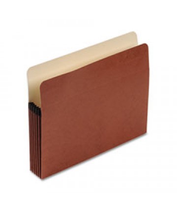 POCKET FILE, 5.25" EXPANSION, LETTER SIZE, RED FIBER