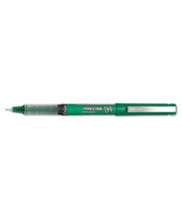 PRECISE V5 STICK ROLLER BALL PEN, EXTRA-FINE 0.5MM, GREEN INK/BARREL, DOZEN