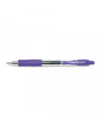 G2 PREMIUM RETRACTABLE GEL PEN, 0.5 MM, PURPLE INK, SMOKE BARREL, DOZEN