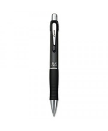 G2 PRO RETRACTABLE GEL PEN, FINE 0.7MM, BLACK INK, GRAY BARREL