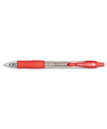 G2 PREMIUM RETRACTABLE GEL PEN, ULTRA-FINE 0.38 MM, RED INK, CLEAR/RED BARREL