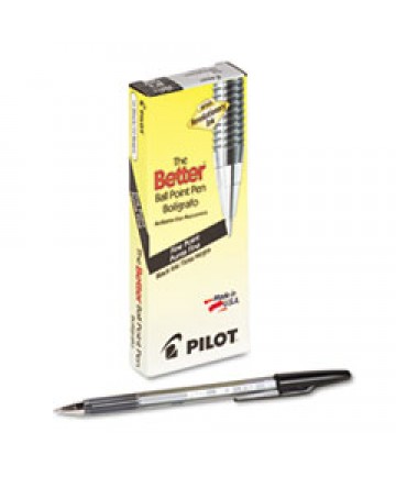 BETTER STICK BALLPOINT PEN, FINE 0.7MM, BLACK INK, SMOKE BARREL, DOZEN