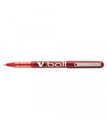 VBALL LIQUID INK STICK ROLLER BALL PEN, 0.5MM, RED INK/BARREL, DOZEN