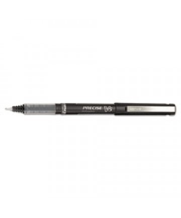 PRECISE V5 STICK ROLLER BALL PEN, EXTRA-FINE 0.5MM, BLACK INK/BARREL, DOZEN