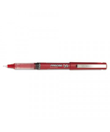 PRECISE V5 STICK ROLLER BALL PEN, EXTRA-FINE 0.5MM, RED INK/BARREL, DOZEN