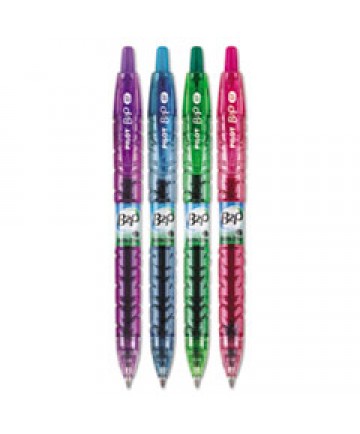 B2P BOTTLE-2-PEN RECYCLED RETRACTABLE GEL PEN, 0.7MM, ASSORTED INK/BARREL, 4/PACK