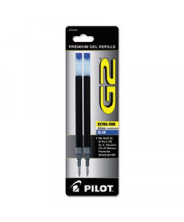 REFILL FOR PILOT GEL PENS, EXTRA-FINE POINT, BLUE INK, 2/PACK