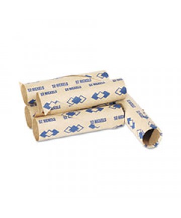 Preformed Tubular Coin Wrappers, Nickels, $2, 1000 Wrappers/carton